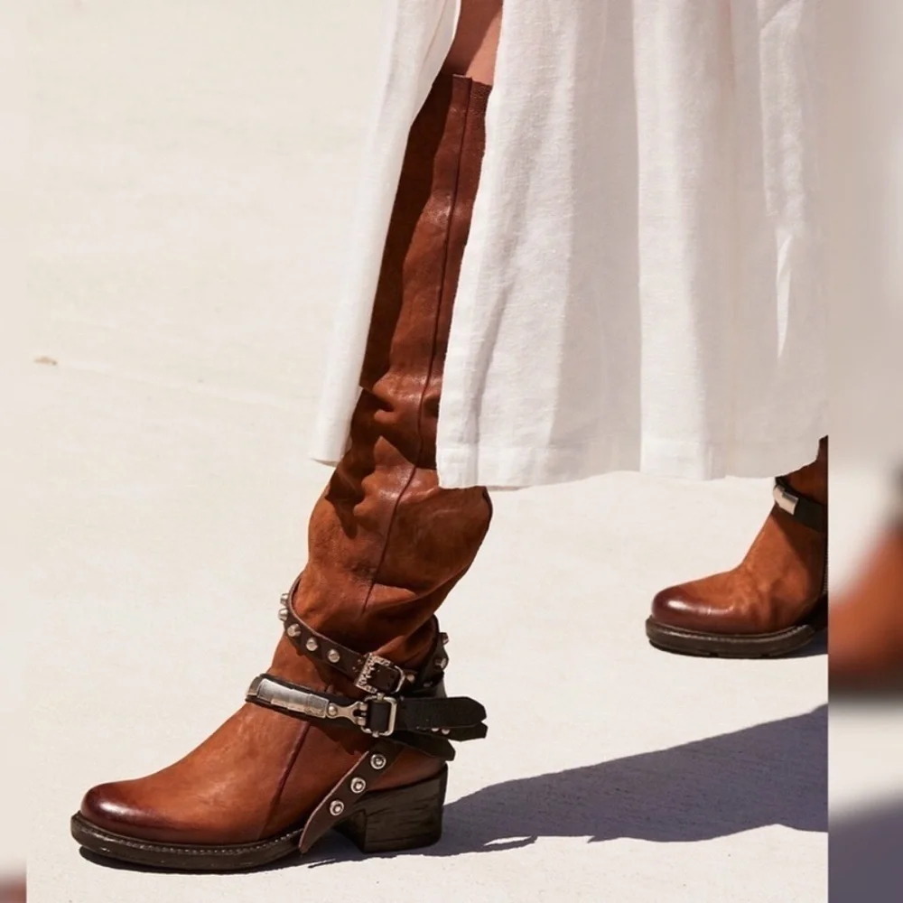 Free People x A.S.98 over the knee Boots in brown size 6